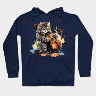 Maine Coon Cat Playing Violin Hoodie